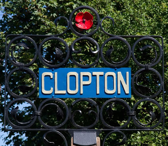 Village sign Clopton